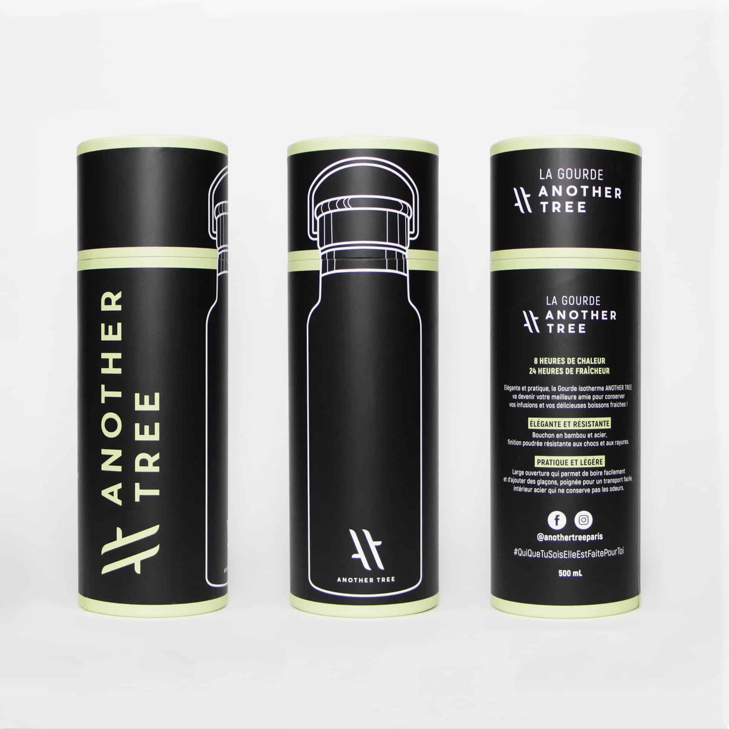 The AnotherTree Insulated Water Bottle - Black Color